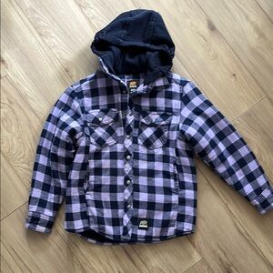 Berne kids Purple and Black plaid Hooded Jacket